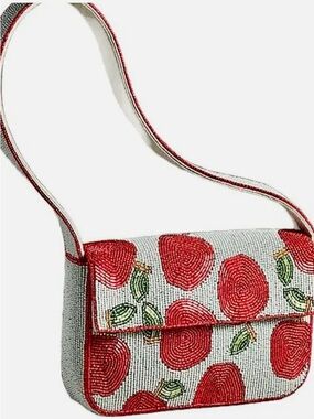 Anthropologie 🍎  Apple Beaded Crossbody Bag | Novelty Fruit Mini Purse NWT